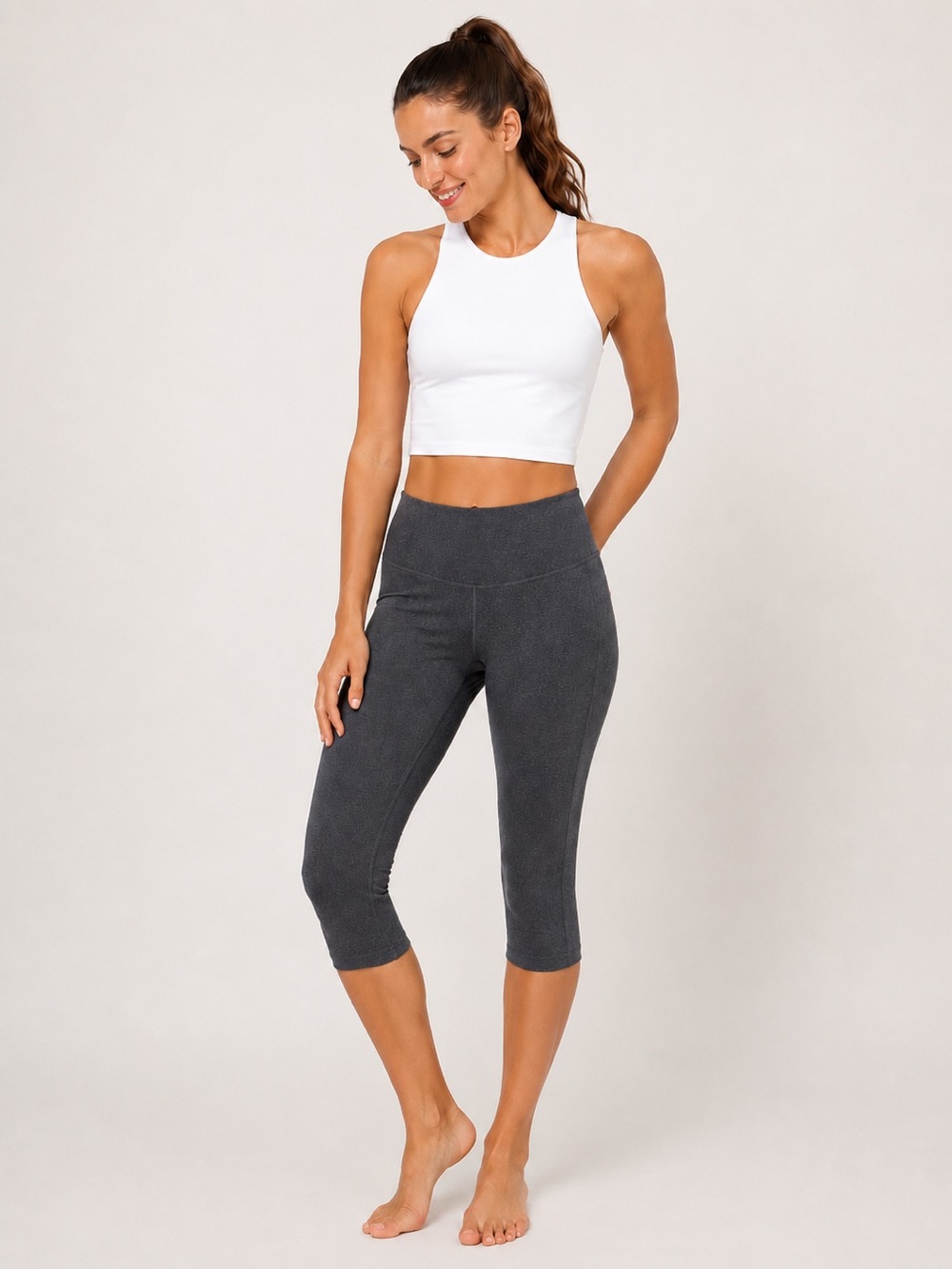 GAPFit Heathered Dark Gray Athletic Top